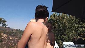 bareback buddies dive into hardcore group handjob blowjob frenzy at summer pool party