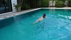 wow vacation pool rough fuck busty petite milf doggystyle riding