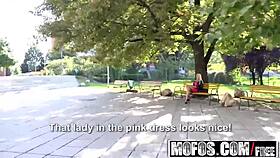 oh god public pickup french blonde kimber delice flashes pussy fingers outdoors for cash