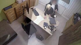 blonde needs cash for new car so she lets loan agent finger and fuck her in office
