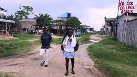 Ghana Schoolgirl Ditches Class for Bent-Over Black Cock Pounding in Classroom