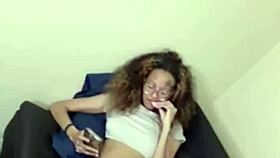 Jada streams live from home showing off her slim figure in panties on camera