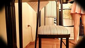 i catch miranda's bare pussy flashing under tight miniskirt