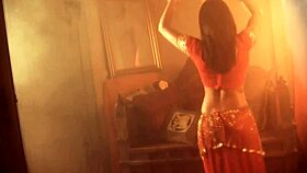 Lovely indian brunette milf dances gracefully in solo routine