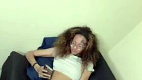 Jada streams live from home showing off her slim figure in panties on camera