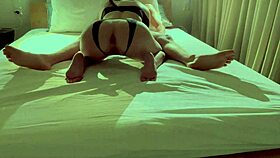 hey i fucked this cute petite brunette teen all evening riding my cock barefoot