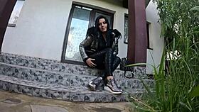 wow, gardener blasts tons of cum on my shiny down-jacket 😍💦