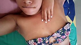Latina bisexual fingers herself deeply in real homemade bedroom video