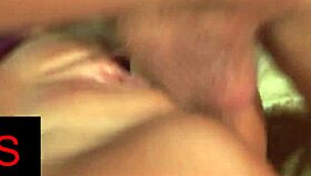 blonde milf's shaved swollen pussy and ass get fucked wildly by stud