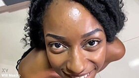 amateur babe teases monster cock in kitchen closeup