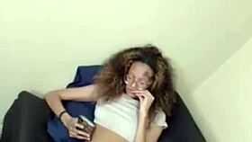 Jada streams live from home showing off her slim figure in panties on camera