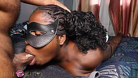 Elvie the slutty ebony gets 1h outdoor beach handcuff facefucking by horny black bull part 1