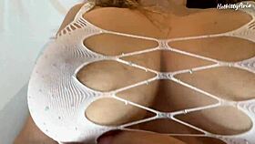 busty blonde latina slut's big tits make me explode in quick creampie homemade pov