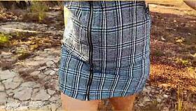 Shaved Milf Flashes Bare Pussy No Panties Under Skirt Voyeur Thrill!