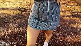 Shaved Milf Flashes Bare Pussy No Panties Under Skirt Voyeur Thrill!