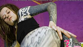 Wanna stuff this hippie tattoo teen's tight delicious pussy?