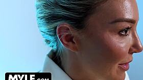 hot milf tempts detectives with her curves and gets double teamed in interrogation parody