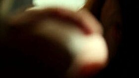 Cum drenched milf swallows loads at gloryhole booth excitedly