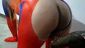 oiled mexican fat ass trans asuka gapes creampies from bbc dildo