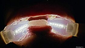 Rebel Rhyder drowns in frozen cum bukkake, probe lens close-up filth!