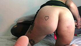 Aroused alt girl pinches nipples anal dildo webcam