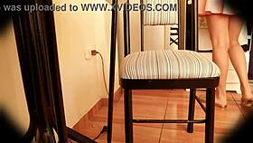 i catch miranda's bare pussy flashing under tight miniskirt