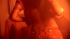 Lovely indian brunette milf dances gracefully in solo routine