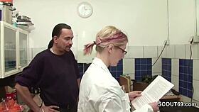 little virgin's first huge cock from boss 😲🍆