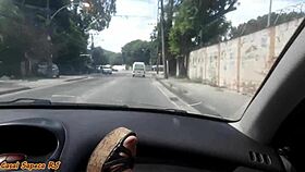 married slut flashes pussy publicly on street