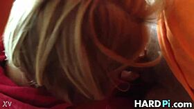 blonde milf cougar sucks cock deep