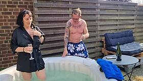 Mya Lorenn's Passionate Outdoor Ass Gaping Ride with Neighbor's Cum in Mouth