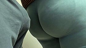 hey dude soaked pants rubbing dick on tights in train