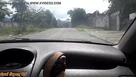 married slut flashes pussy publicly on street