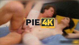 SHORT-HAIRED BLONDE MILF In Piercing Stockings For HOT SEX!