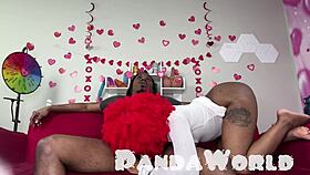 Ebony Redhead's Squirty Big Booty Rides Monster Cock Bareback Moaning
