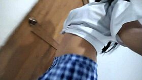 forty year old mature latina dresses as student whore sucking dildo