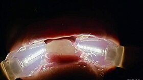 Rebel Rhyder drowns in frozen cum bukkake, probe lens close-up filth!