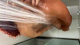 gorgeous redhead begs for shower sex gets deepthroat facial