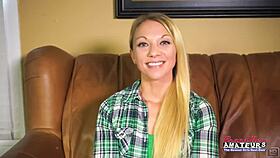 Country gal Montana masturbates with cock mouth play