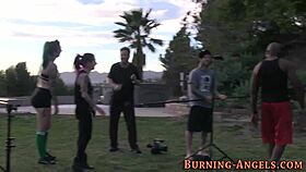 i strip naked backstage as tattooed emo goth slut