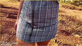 Shaved Milf Flashes Bare Pussy No Panties Under Skirt Voyeur Thrill!