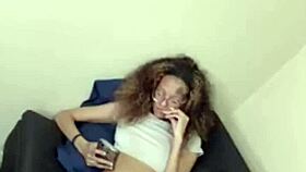Jada streams live from home showing off her slim figure in panties on camera