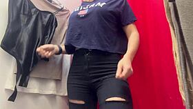 check out this hidden cam of a big tits milf undressing in changing room