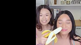 Avery Black and Lulu Chu Strip to Share Apollo's Huge Cock Tease