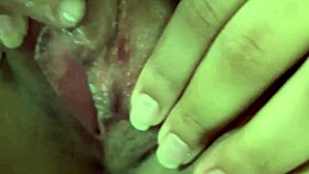 detailed fingering of girlfriend on soft hotel bed by close friend