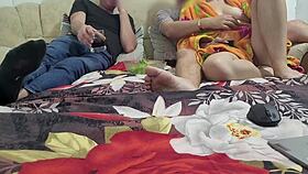 a cuckold watches his wife take big cocks in every hole