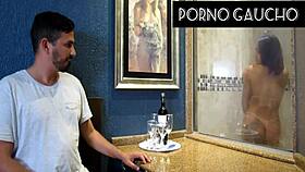 In the steamy SAUNA, jhennicris dj teases with her BIG NATURAL TITS—voyeur's delight from o sulista