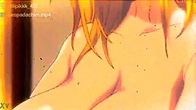 Hentai blonde cowgirl rides POV creampie into redhead's small tits pussy depths