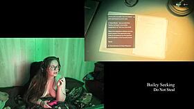bbw brunette bares big ass and tits in naked lake house game part 2