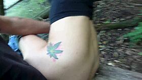 skinny german bitch gets pissed on then roughly fucked outdoors bareback doggystyle.